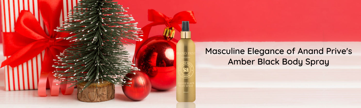 experience the masculine elegance of amber black body spray