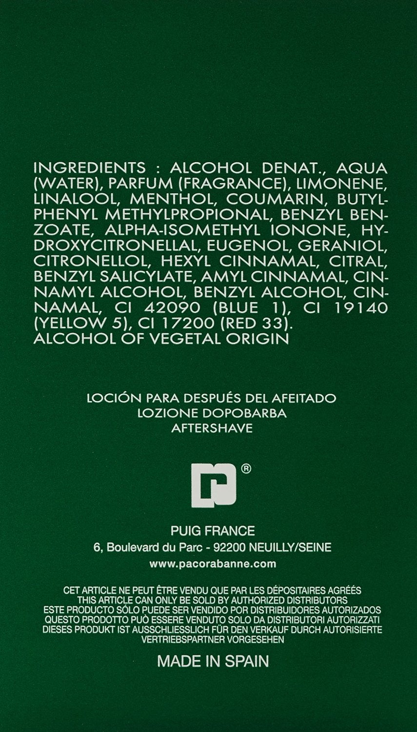 Paco Rabanne Pour Homme For Men by Paco Rabanne 100ml